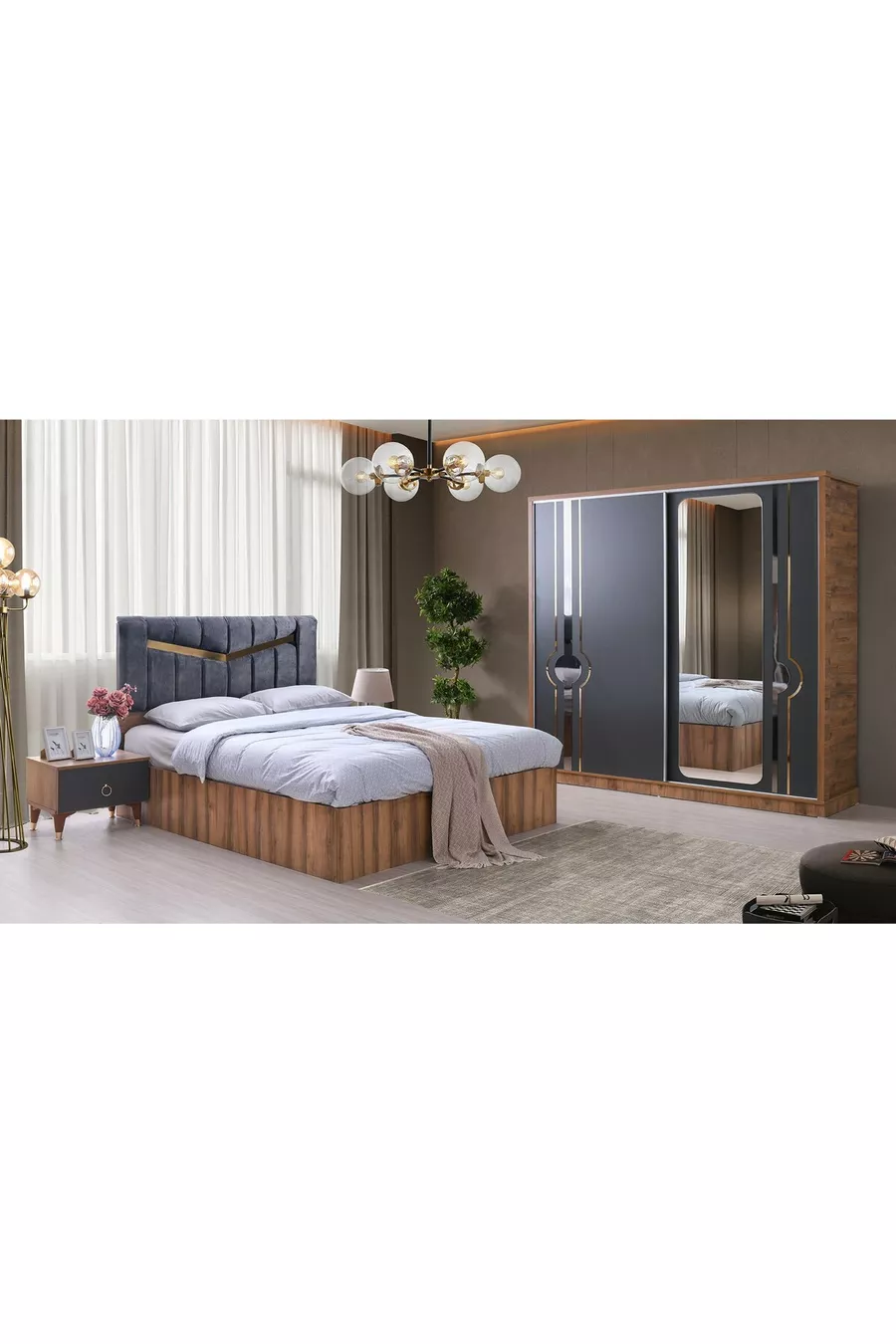 Şehzade Ceviz - Chambre à coucher Gürün en anthracite