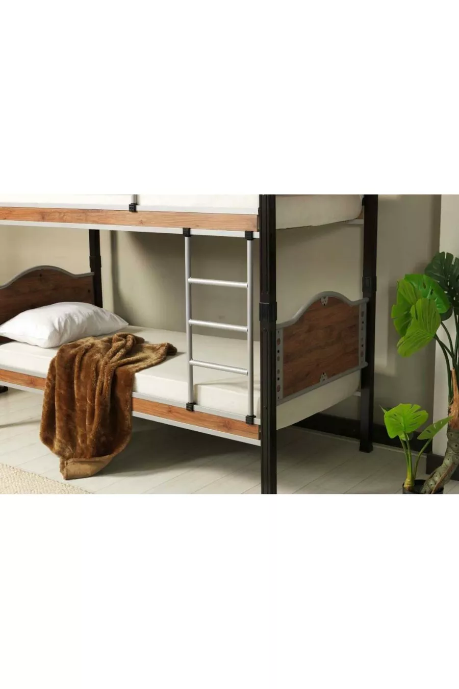Armoire à chaussures İnci Noir + Noyer