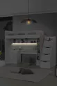 Lit superposé, bureau et bibliothèque Troya - Rose