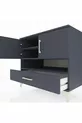 Commode Kronos avec 3 étagères, 1 tiroir et 2 portes, Anthracite-Anthracite