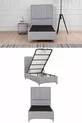 Lit coffre Gold Therapy gris (TÊTE DE LIT ET MATELAS NON INCLUS)