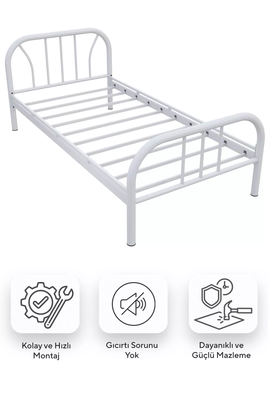 Lit en fer forgé Royal Metal blanc pour une personne