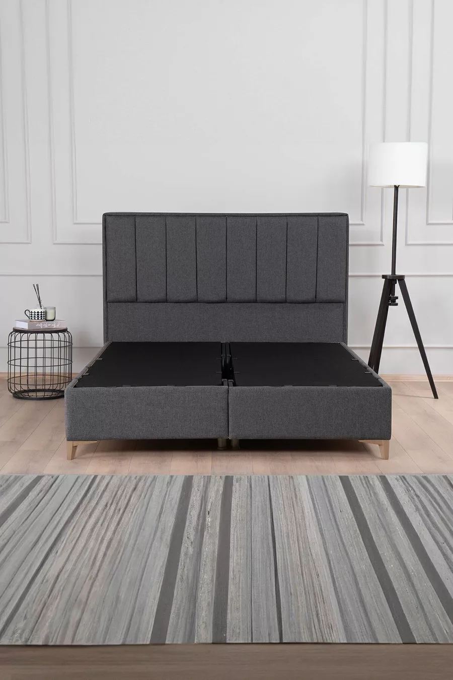 Lit coffre Gold Therapy Anthracite (TÊTE DE LIT ET MATELAS NON INCLUS)
