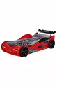 Lit avec voiture, lit voiture avec sommier superposé et barrières, avec LED - Rouge 1 matelas Comfort