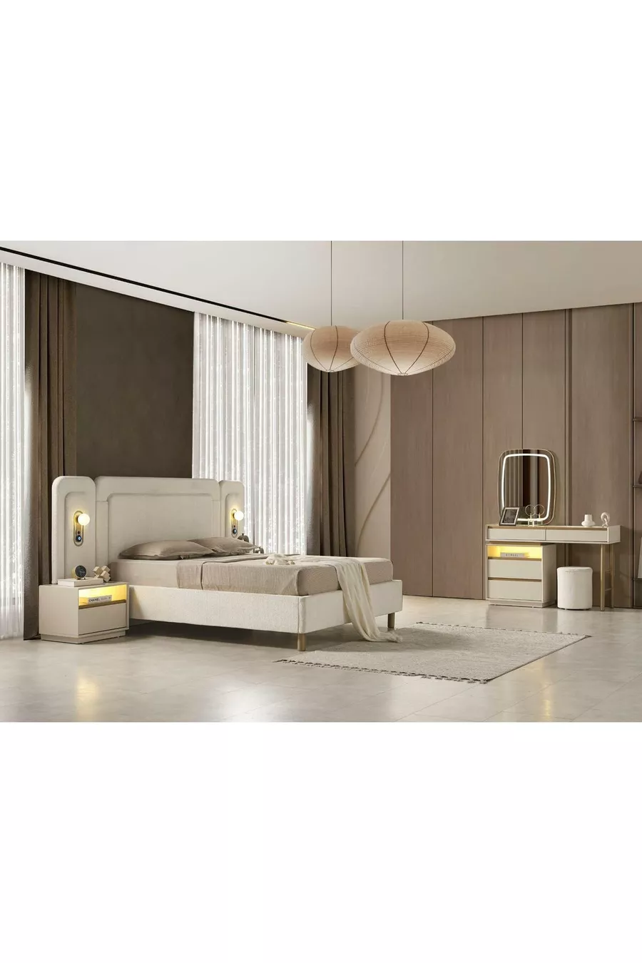 ENSEMBLE DE CHAMBRE À COUCHER PERLE