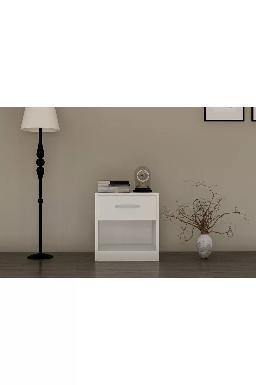 ENSEMBLE DE CHAMBRE À COUCHER METALA, BLANC, 6 PORTES