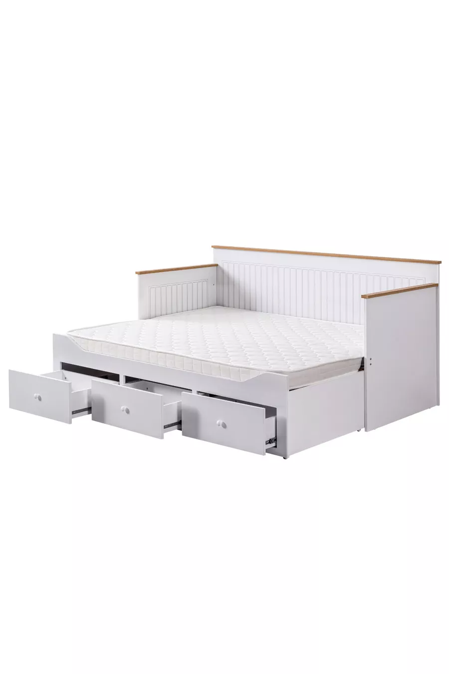 Lit superposé avec tiroirs, Lit double Marmaris Divan avec sommier relevable + Matelas doux