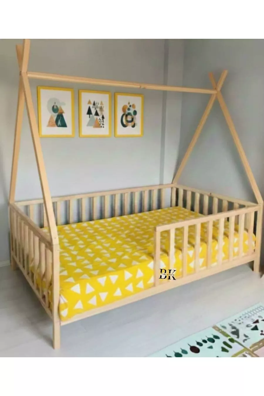 Lit pour bébé et enfant Montessori naturel amérindien