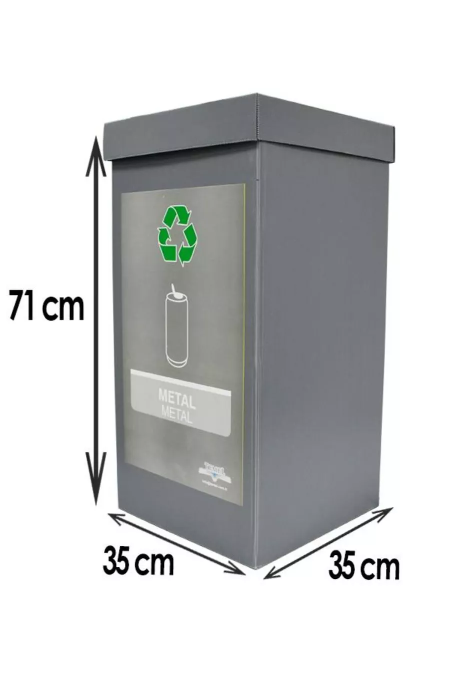 Poubelle de recyclage - Bac zéro déchet gris (MÉTAL)