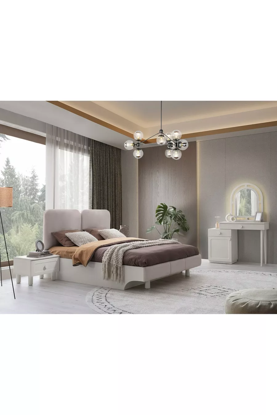 ENSEMBLE DE CHAMBRE À COUCHER BEYZA À BASE DE MDF