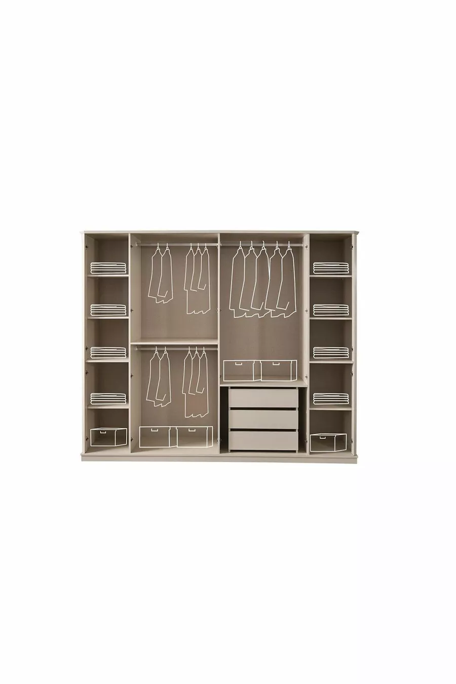 Ensemble de chambre à coucher Bahar (beige vison)
