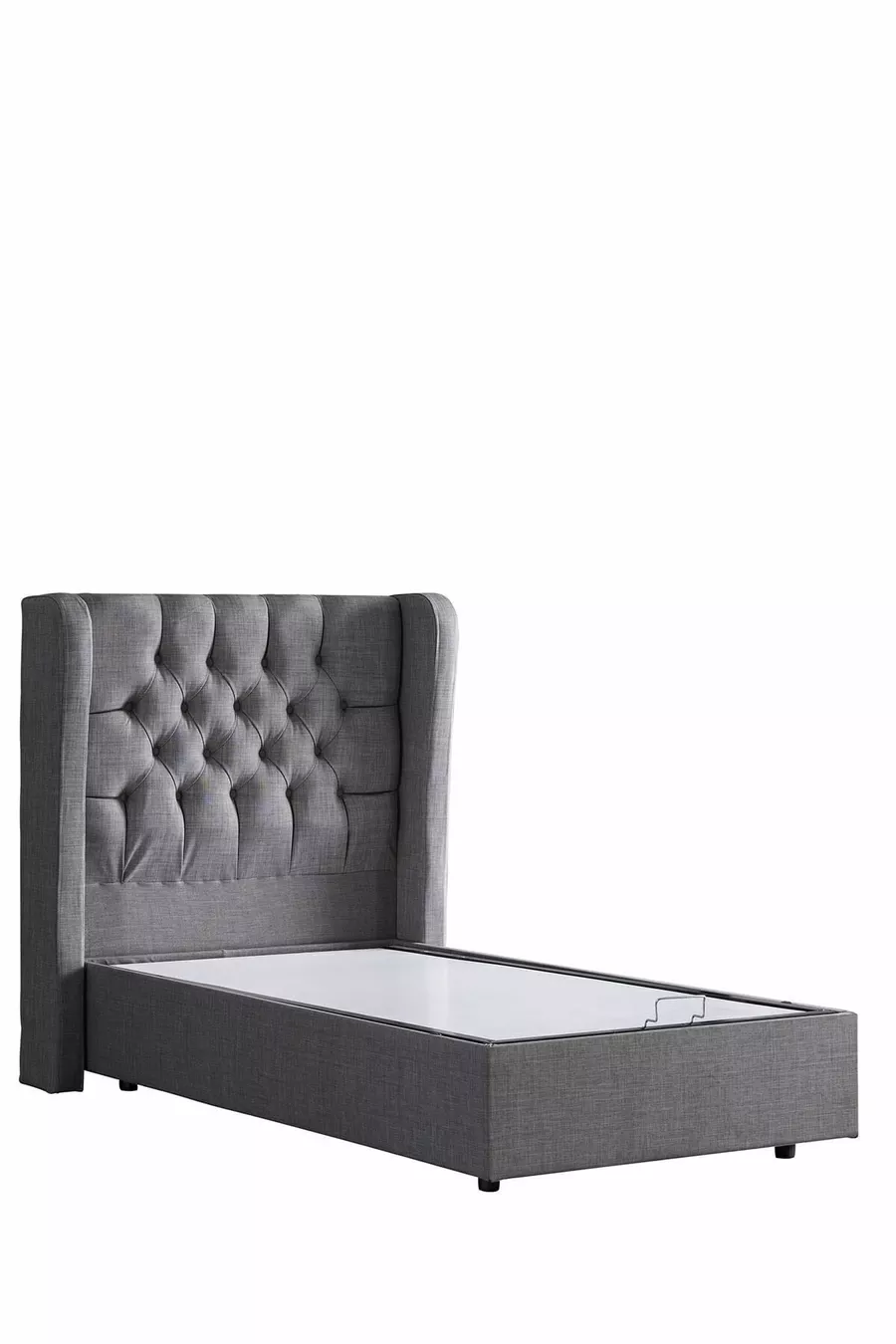 Ensemble de lit Comfort Riga avec sommier simple et tête de lit, gris