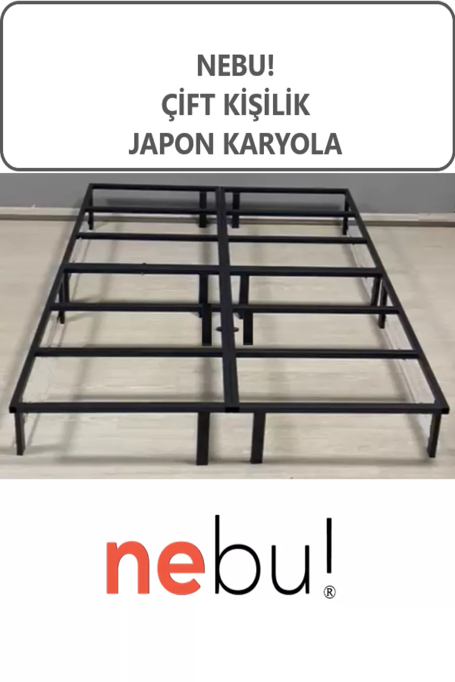 Lit double en acier inoxydable  Cm, non basculant, lit japonais