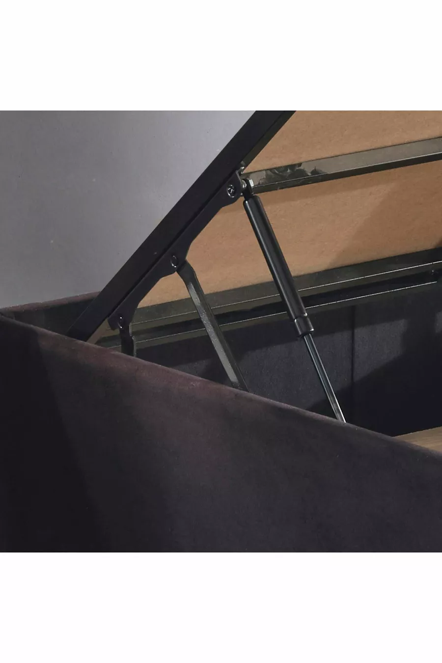 Ensemble Lit Niron Piano Lite Simple avec Sommier et Tête de Lit - Tissu Noir, Sommier et Tête de Lit en Métal