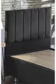 Ensemble Lit Niron Piano Lite Simple avec Sommier et Tête de Lit - Tissu Noir, Sommier et Tête de Lit en Métal