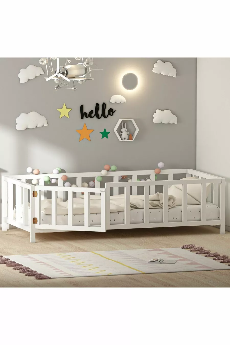 Lit Montessori Troy avec porte blanche *