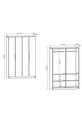 Armoire Monza 4 portes blanche  cm ,  cm