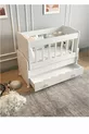 Berceau en bois blanc pour bébé avec tiroir et balancement, à placer à côté de la mère