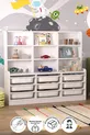 Armoire polyvalente à 9 étagères et 9 paniers pour jouets Almina blanc