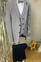 Ensemble de Costume Garçon avec Gilet et Veste  Bleu Marine