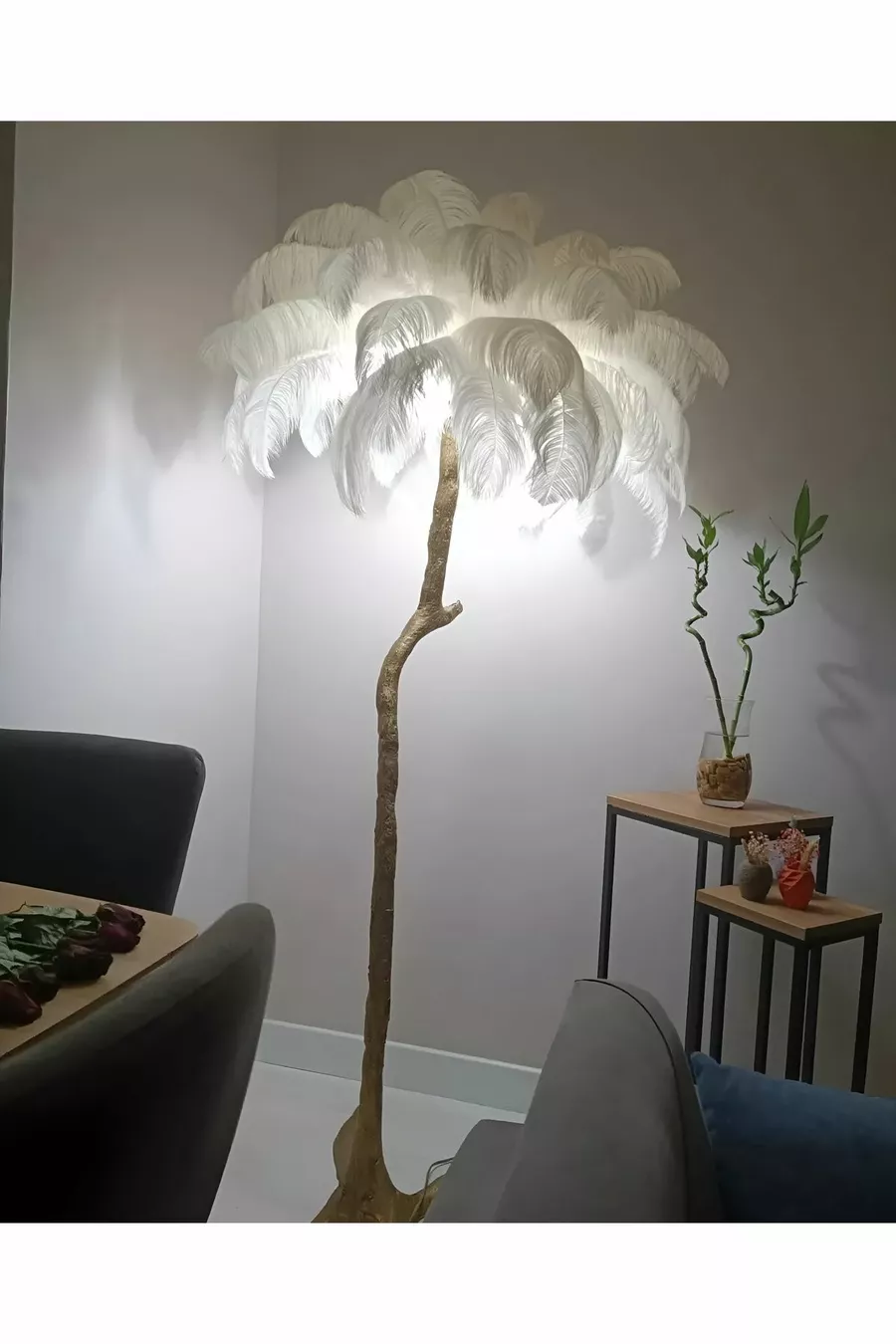 Plume d'autruche pour lampadaire