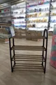 Meuble à chaussures midi à 4 compartiments avec barres en bois, capacité de 8 paires de chaussures, unité étagère de qualité 1ère classe