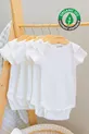 Body pour bébé à manches courtes blanc % coton biologique, lot de 5