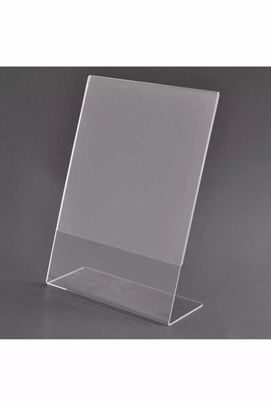 Porte-affiches  en plexiglas transparent vertical de type L, porte-menu, porte-prix, porte-brochure, porte-étiquette, porte-photos, support d'album, table