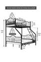 Lit superposé métallique pour 3 personnes avec 3 places pour parents  &  Noir
