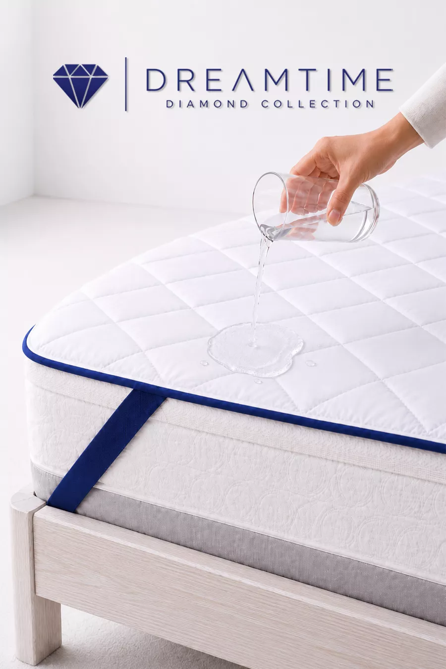 Protège-matelas Premium en coton avec rembourrage | Matelas imperméable à coins élastiqués capitonné diamant