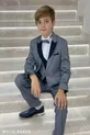 Ensemble de costume classique pour garçon Mojo avec détail de col  Gris-Bleu marine