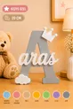 Plaque en plastique personnalisée avec prénom de  cm / pour chambre de bébé et d'enfant