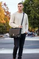 Sac bandoulière et sac messager unisexe en cuir  % authentique – Design élégant, minimaliste et durable