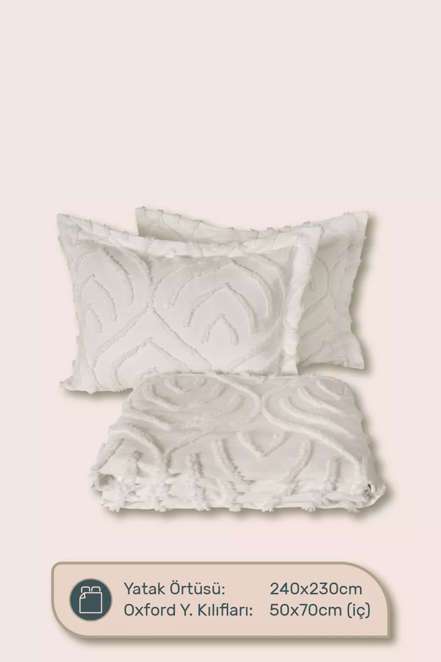 Jun Set de Housse de Lit Double CRÈME - Ensemble de Couverture Bohème Scandinave à Franges - Boîte et Emballage Élégants
