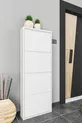 Porte-chaussures en métal à quatre compartiments blanc