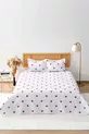 Ensemble de Micro-Sommeil Double Charmant Set de Couverture de Lit en 3 Pièces avec Cœurs