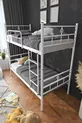 Lit superposé en métal blanc détachable Koza Ranza compatible avec matelas 