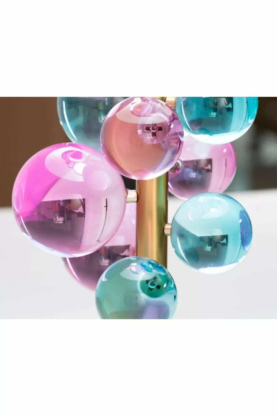 Lampe de table globe colorée