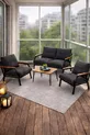 Mobilier de jardin 2 1 1 Ensemble de jardin Miray avec table en métal Ensemble de balcon Ensemble de thé 