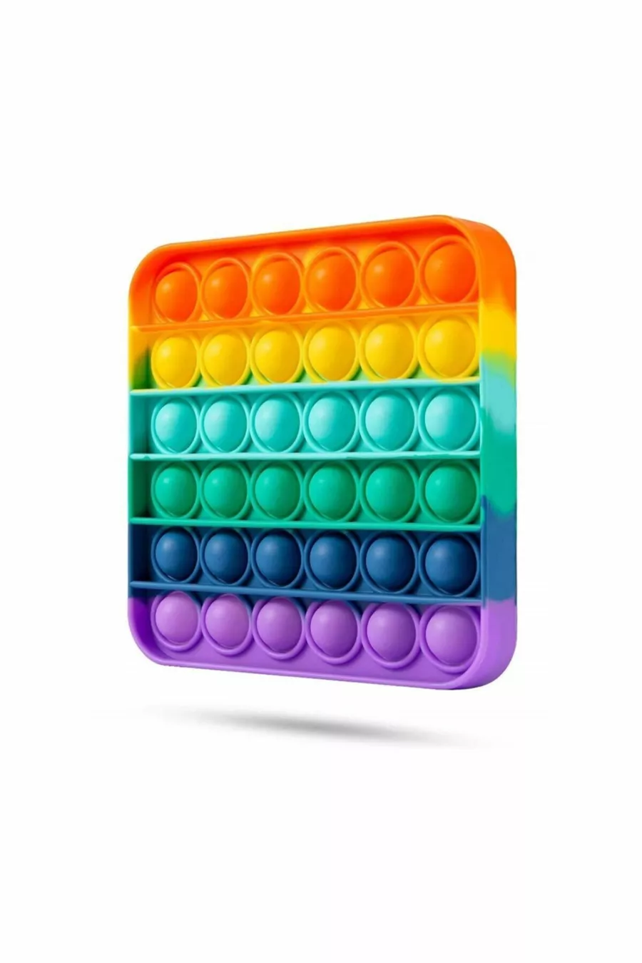 Popit Carré Arc-en-ciel Jouet Sensoriel Développement Mental Jeu Anti-Stress ,,5cm Pop It