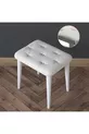 Rani Coiffeuse avec Miroir, 2 Tiroirs et Étagère, Organisateur de Bijoux avec Pouf, Ensemble Blanc