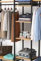 Armoire métallique à  étagères Porte-manteau métallique Armoire ouverte Armoire à vêtements Vestiaire Openix Pin