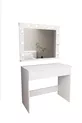 Table de maquillage Hollywood avec miroir et éclairage LED, table de cosmétiques avec organiseur à tiroirs compartimentés
