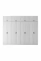 Armoire Blanche en MDF Complète avec 8 Portes et Étagères, Montage Gratuit