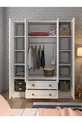 Armoire blanche élégante et raffinée Bohem à 4 portes et 2 tiroirs en MDF