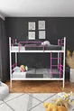 Lit superposé Koza Ranza compatible avec matelas, rose foncé, métal détachable