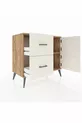Commode Hyperion à une étagère, 2 tiroirs et 2 portes, pin-jaspe