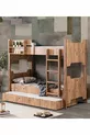 Lits superposés en profil MDF, lit superposé modulable Eurasia avec 3 matelas confort