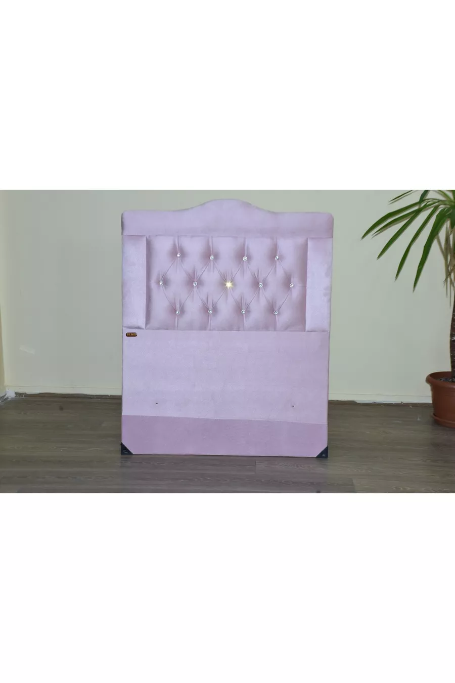 Tête de lit en tissu matelassé rose en plume de poulain, fait à la main, cm