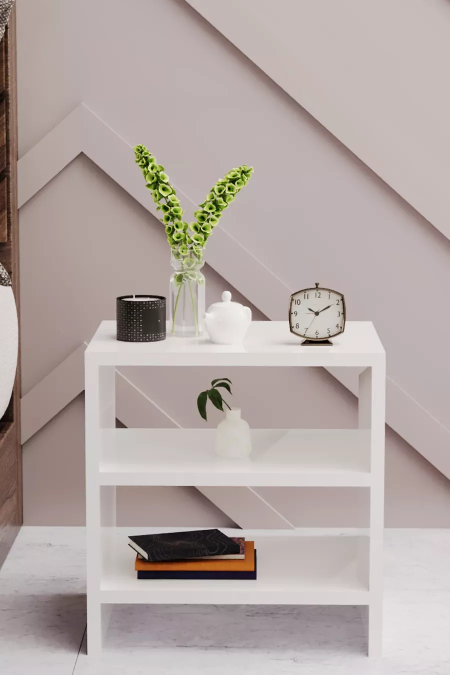 Table de chevet à 2 étagères, table de chevet pour chambre à coucher, table de chevet avec compartiments, table de chevet de chevet